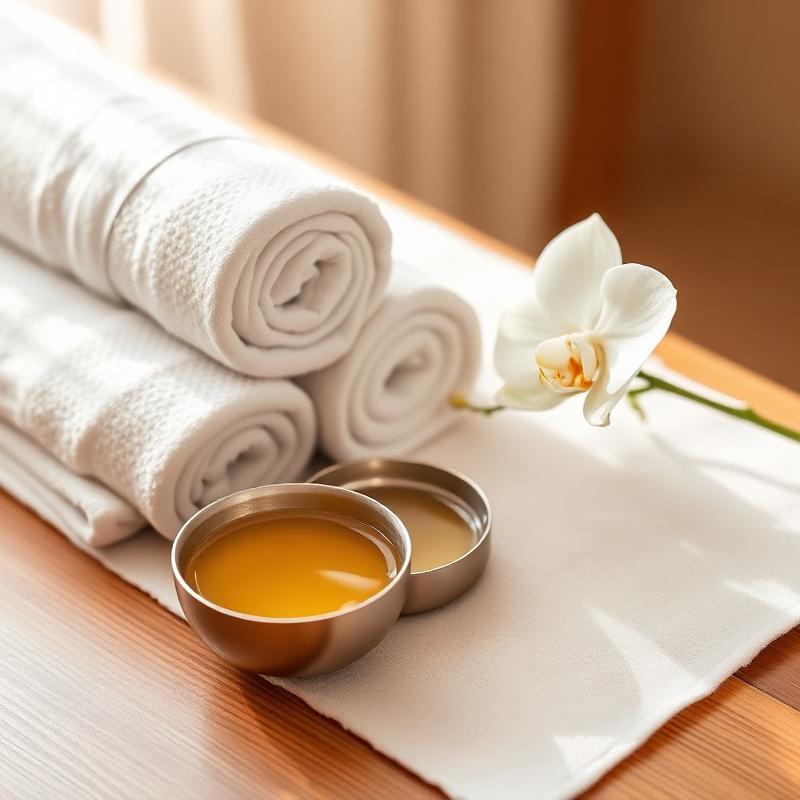 Calm spa setup with candles